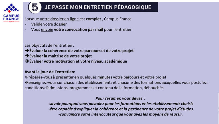 Je prépare mon entretien Campus France Je prépare mon entretien Campus France